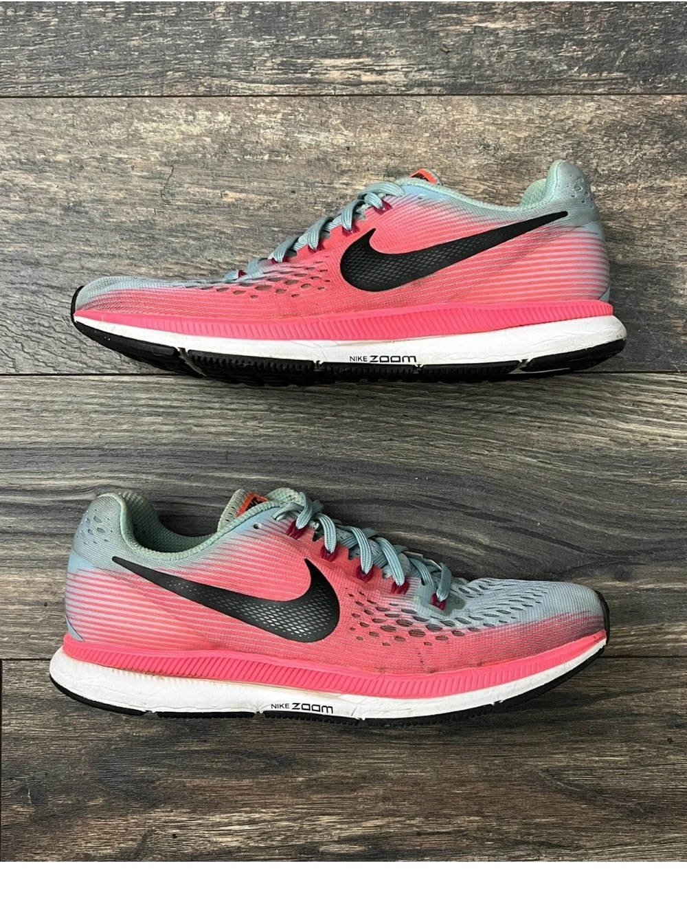 Nike Zoom Pegasus 34 Women’s Size 9 Pink Blue Running Shoes